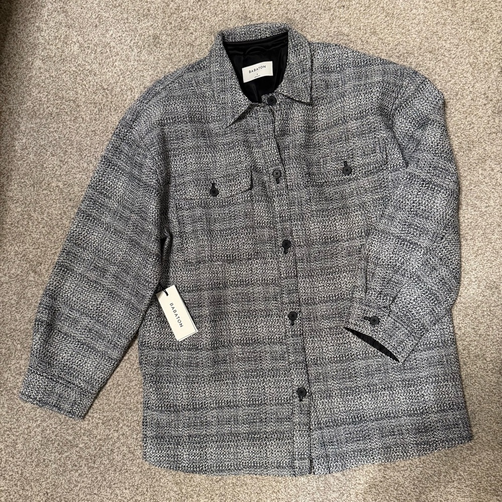 Babaton Black and White Textured Blazer